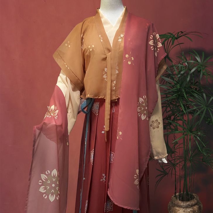 汉裳原创 长乐 复原唐制汉服女中国风唐褙子...