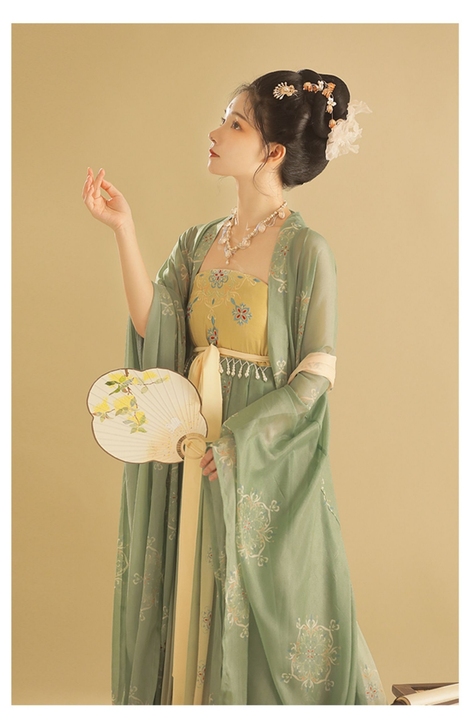 包邮汉服出租】桔屿 簪花诃子裙 大全套