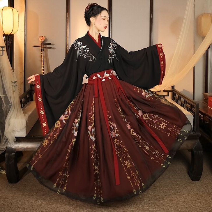 云芳晴绾星辰汉服女中国风交领齐腰襦裙魏晋风...