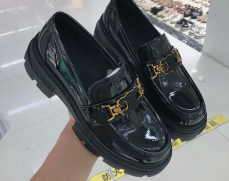 凡柔单鞋女潮鞋2021秋季新款舒适真皮厚底...
