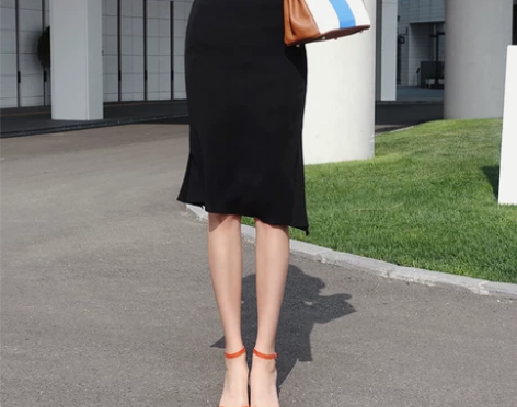 百洛安半身裙高腰中裙夏季新款女装韩版通勤百...