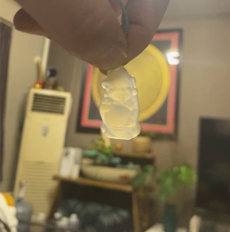 玛瑙玉雕财神挂式,挺好看的,直播间中的礼品...