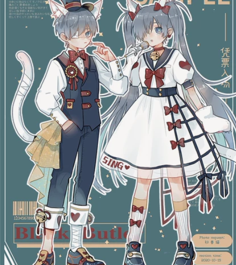 夏尔打歌服女装，初兽猫家，黑执事同人cos...