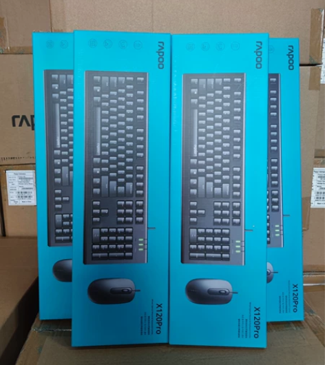 雷柏X120PRO有线键盘鼠标套装电脑商务...