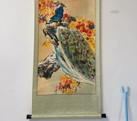 孔雀图，画，回流老画，中国画，装饰画，工艺...