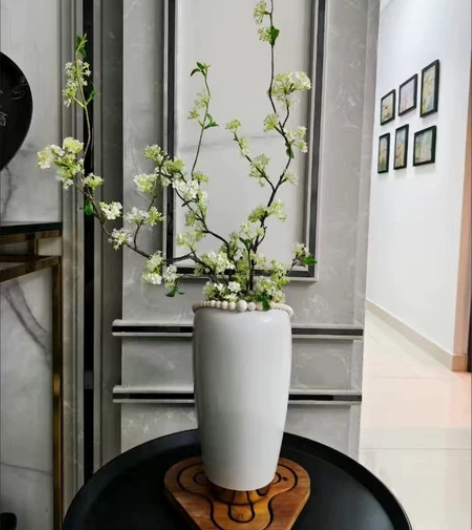 雪柳飘雪美式田园塑料仿真花插花装饰客厅软装...