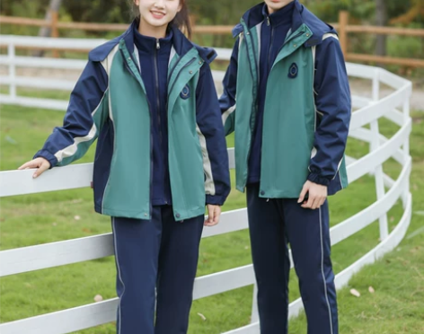 中小学生校服冲锋衣三件套秋冬季学院风班服加...