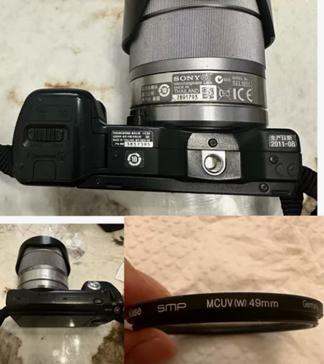 家用索尼sony微单照相机,带外置闪光灯,...