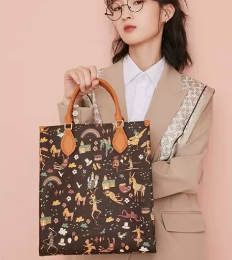 bromen bags/不莱玫 棕色花...