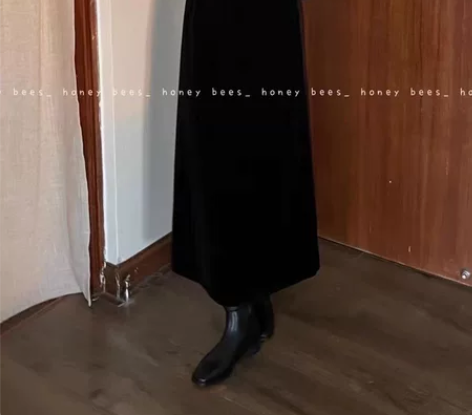 可交换,气质v领收腰显瘦丝绒连衣裙女秋季法...