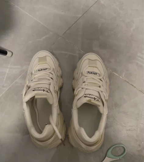 全皮老爹鞋女ins潮杨幂同款真皮网面松糕厚...
