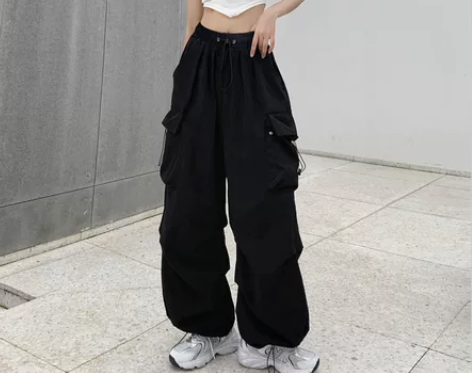 休闲裤女夏2022新款宽松显瘦美式复古阔腿...