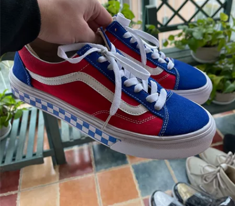 vans 红蓝双拼最高版本 41码 下地一...