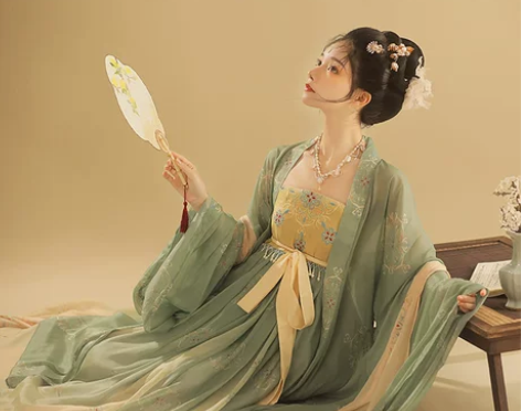 桔屿正品原创汉服女诃子裙【簪花】大袖衫唐制...