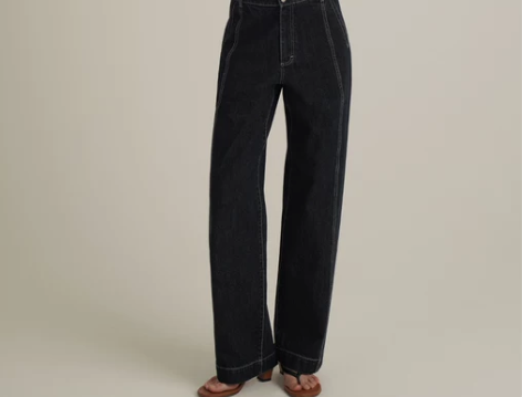 长裤高腰高腰ZNE Jeans高级感挺括深...