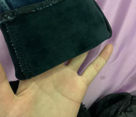 冬季加绒紧身牛仔裤,所见即所得,疫情期间寄...