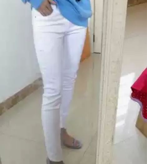 ZARA 春装女装正品白色牛仔裤 紧身裤九...