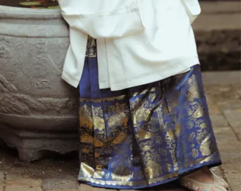 兰若庭 汉服 太平有象 蓝色织金马面 明制...