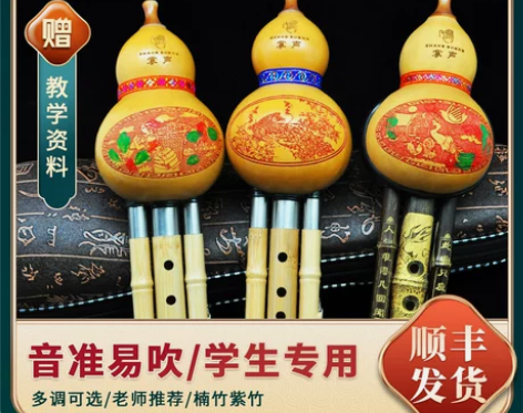 葫芦丝 乐器葫芦丝云南民乐天然葫芦金丝楠竹...