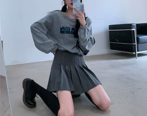 SINGSONG百褶裙女2022春夏季高腰...