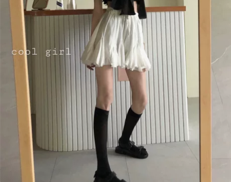 白色蓬蓬裙A字裙女夏季韩版显瘦百褶短裙气质...