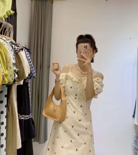 小个子连衣裙女夏2022新款初恋裙法式碎花...