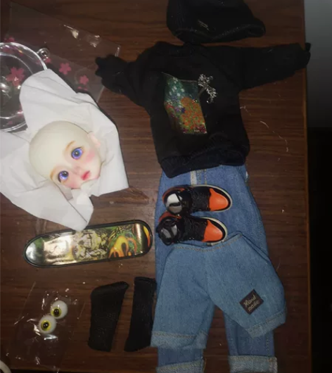 6分自d娃  没有头发素体 送眼球 滑板 ...