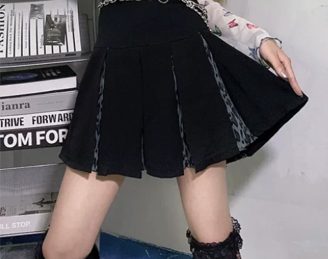 黑色裙子女2022新款夏季ins港风复古豹...