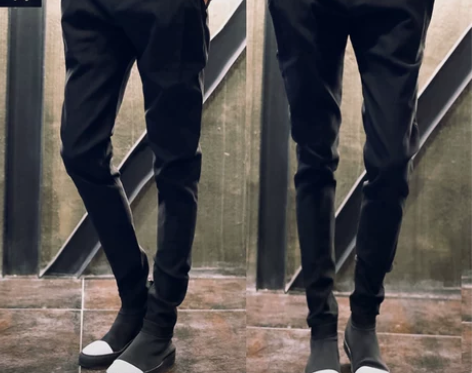 秋季男士加绒休闲裤发型师哈伦裤潮冬季小脚裤...
