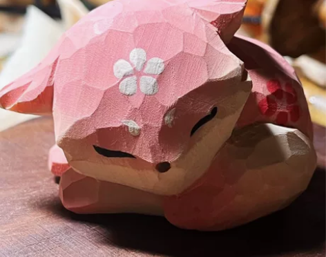 八重神子狐狸木雕摆件原神模型手办椴木 感兴...