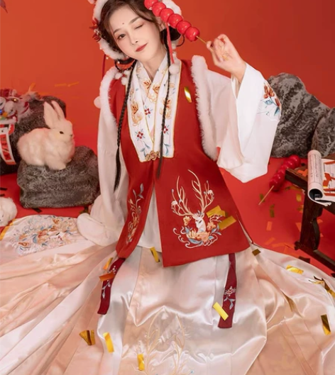 出/租 新年汉服耀春林间鹿正品原创明制斗篷...