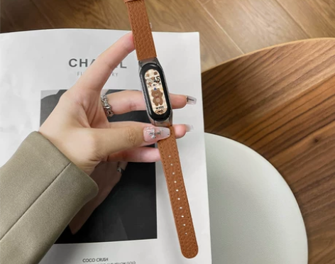 小红书原款秋冬季小米手环腕带真皮 赠膜