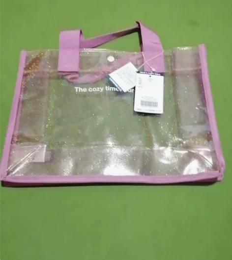外贸出口女士包包紫色透明闪光手提包挎包全新...