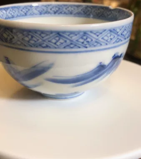 日本回流  一只名家手绘老青花主人杯~有底...