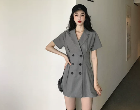 黑色裙子收腰女港风显瘦赫本风气质复古a字短...