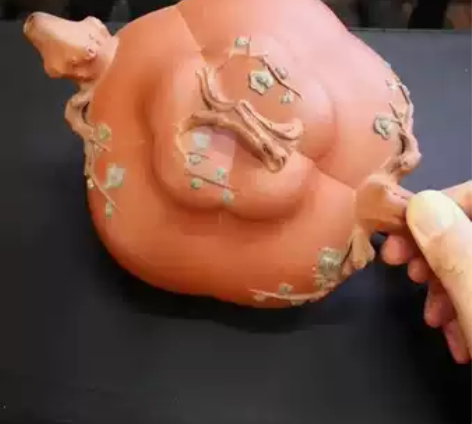 五六十年代老紫砂双色大上合梅壶,不议价,江...