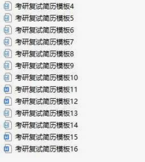 研究生复试中英文简历   模板  直接改字...