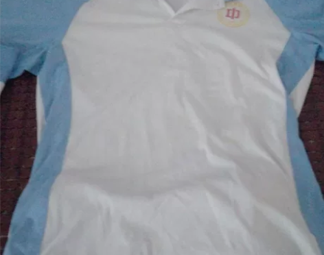 蓝白色夏季校服,衣服和裤子均有,尺码大约在...
