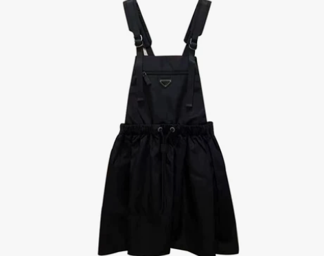 工装风机能尼龙辣妹背带连衣裙女夏季大摆短裙...