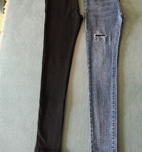 小脚蓝色牛仔裤 有弹力 160码 M...