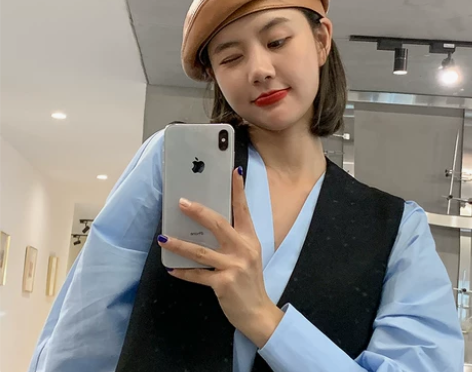 真皮贝雷帽女秋冬网红潮韩版百搭休闲平顶礼帽...