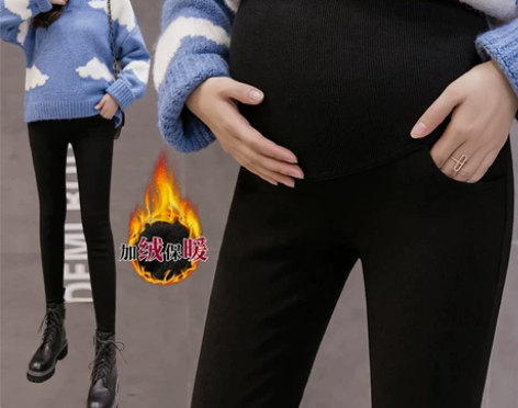 Angel妈咪~孕妇裤子加绒冬季小脚裤加厚...