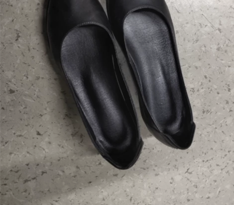 包邮黑色牛皮平底鞋上班鞋开车鞋妈妈鞋奶奶鞋...