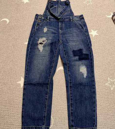Only背带破洞牛仔裤,28码 超好看破洞...
