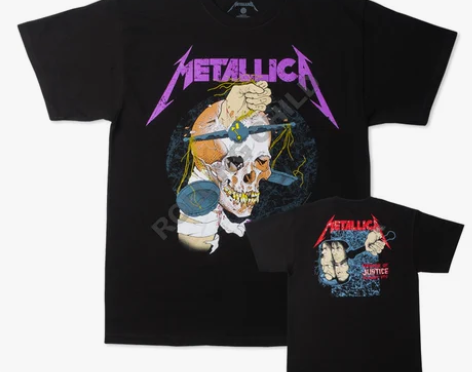 正版Metallica乐队复古vintag...