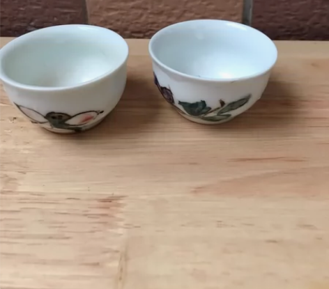 手工绘画制作,茶杯两只,手工细致工艺。现低...