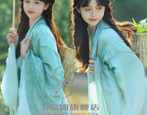 转卖魏晋风清平调汉服女交领日常大袖衫直裾清...