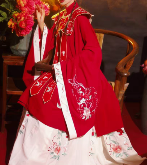 包邮玉术原创汉服女花嫁明制汉服长衫齐腰斜襟...