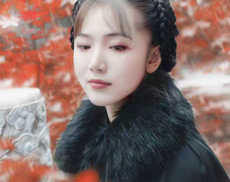 转卖如梦霓裳汉服毛领斗篷配饰长毛仿狐狸毛冬...
