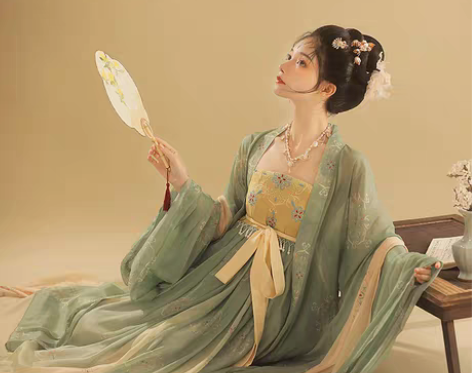 转卖桔屿正品原创汉服女诃子裙【簪花】大袖衫...